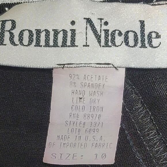 VTG Ronni Nicole Black Multicolor Sparkle A Line Mini Dress 10 Lightweight Swing - Picture 4 of 4